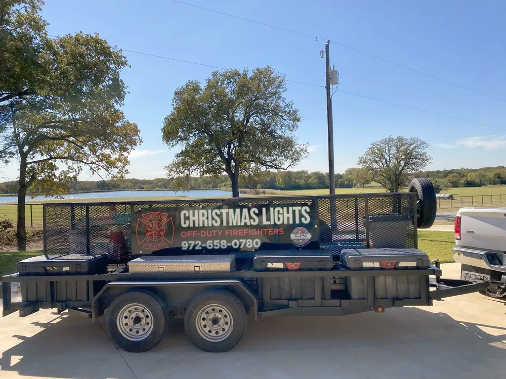 The loaded South Custom Lighting trailer heading back to the storage building
